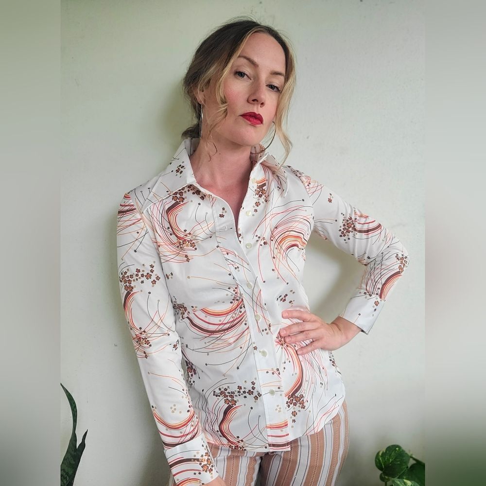The McJagger Dagger Collar Vintage Button Down S-M - Picture 3 of 10